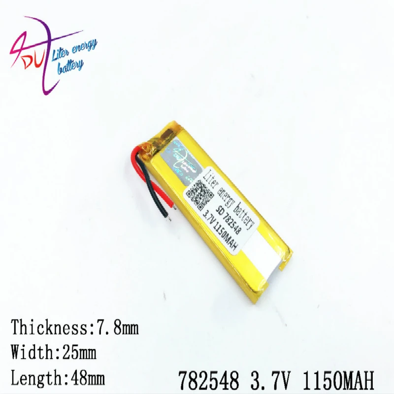 3 7 V 1150mAH 782548 802550 PLIB Полимерный литий ионный/литий ионный аккумулятор для dvr GPS mp3 mp4