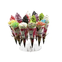 hmrovoom transparent 16 holes acrylic ice cream rackacrylic ice cream stand cone holder