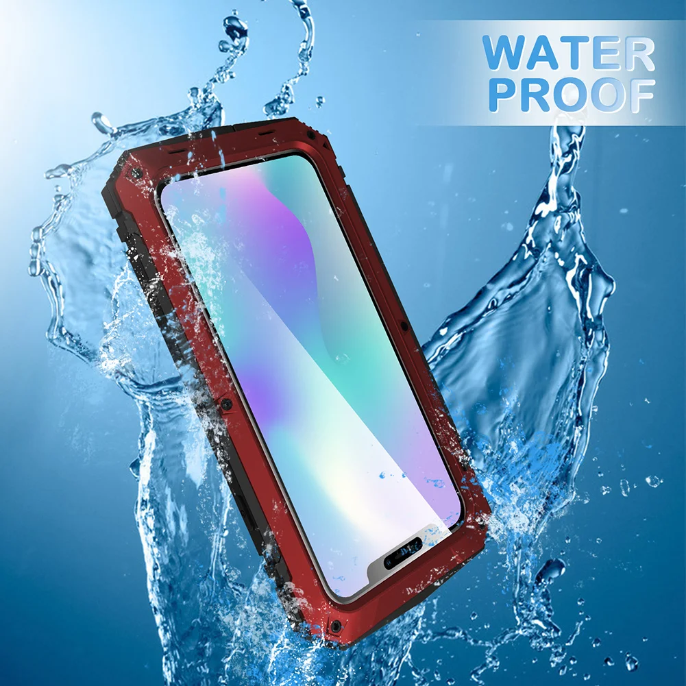 

Waterproof 360 Full protection Telephone Case Aluminium Houder 11 Pro Max Cover Coque For Iphone X xr Xs Max