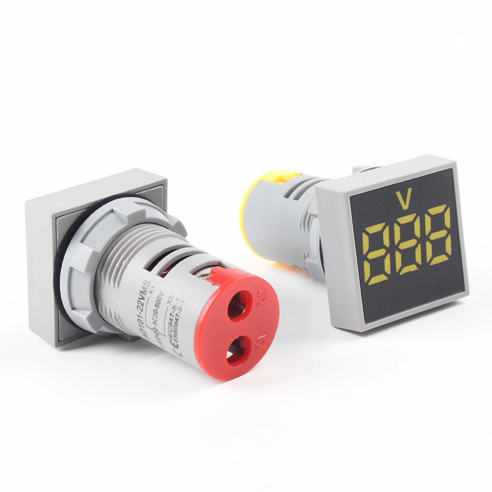 22MM LED Measuring Range 20V-500V AC Voltmeter voltage meter indicator pilot light Red Yellow Green white Blue digital | Инструменты