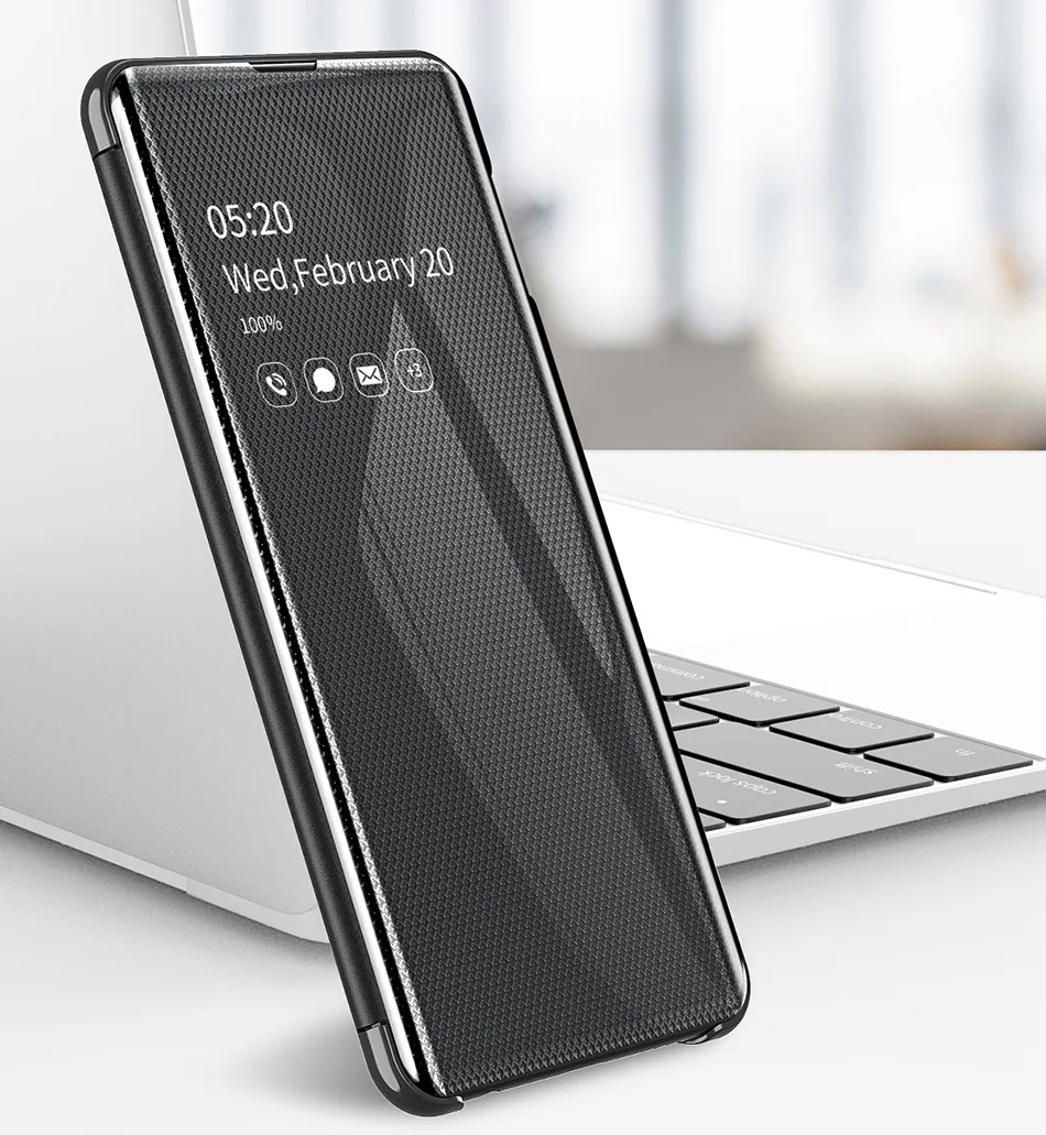 Умный зеркальный Чехол С Откидывающейся Крышкой для samsung Galaxy Note 10 S10 S8 S9 плюс S10e S7 Edge Note 8 9 A50 A30 A70 A7 оригинальная крышка