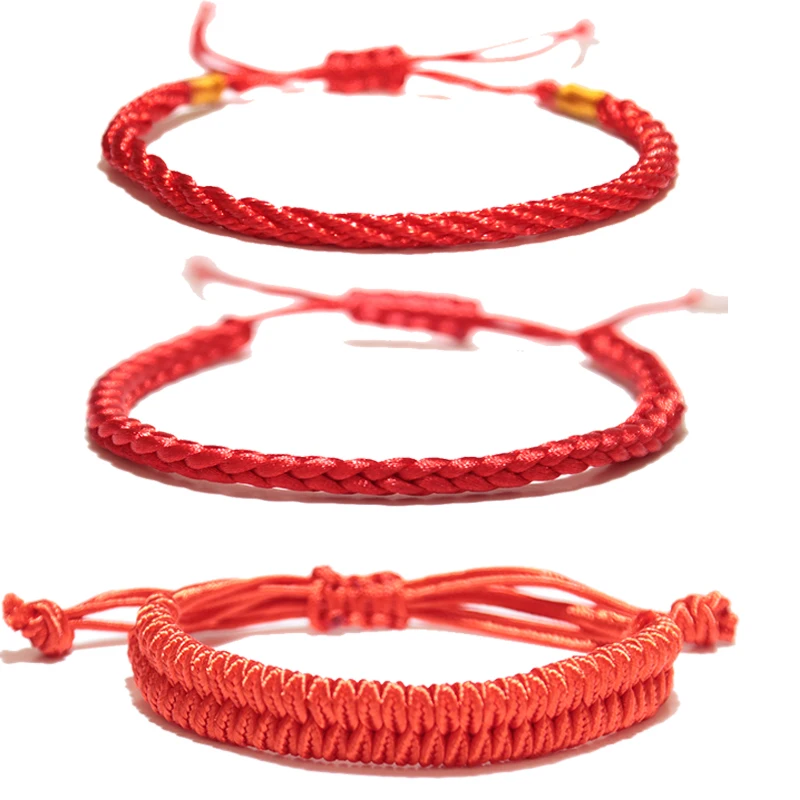 Diffone 2020 счастливый красный браслет для женщин и девочек китайский Заплетенный в