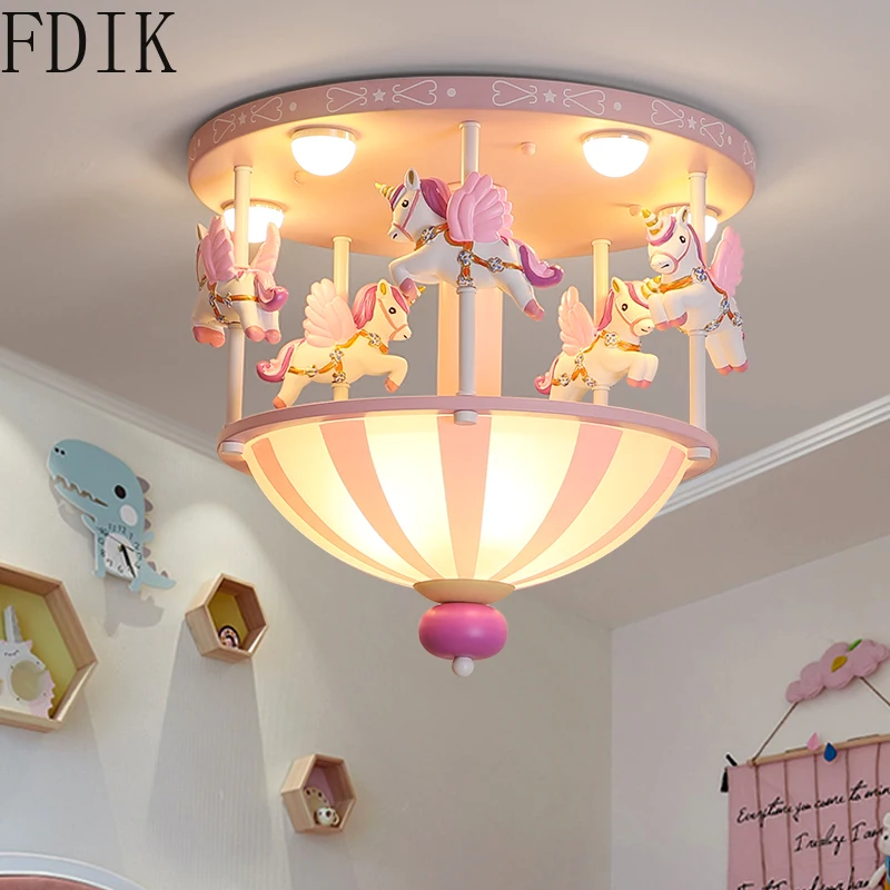 Детский потолочный светильник из смолы современная лампа принцессы для