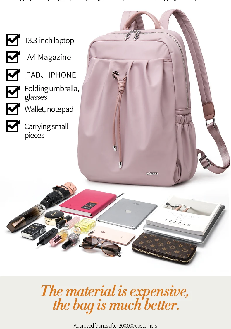 ZOGER Oxford cloth ultra light shoulder bag Korean version new college student bag female simple wild backpack