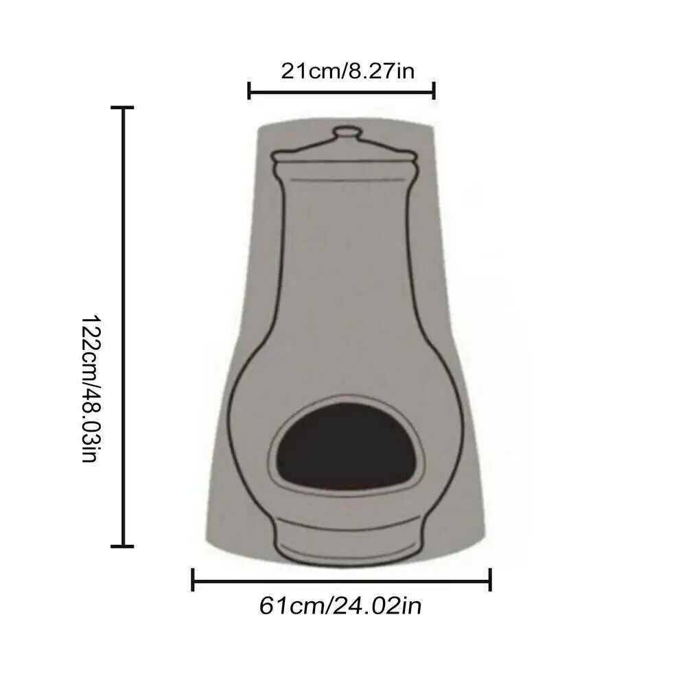 

Outdoor Fire Pit Cover Black Outdoor Waterproof Dust-Proof Heater Cover Protection For Garden Backyard Stove Protective Cover