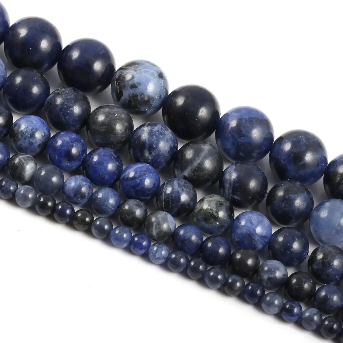 

Natural Stone Old Blue Sodalite Round Loose Beads 15" Strand 4 6 8 10 12mm for Jewelry Making DIY Necklace Bracelet Wholesale