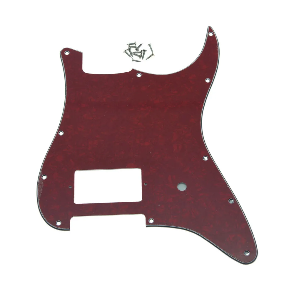 

Красная жемчужина 11 отверстий ST Strat One хамбакер Для гитары Накладка для защиты от царапин подходит для крыла Delonge гитарные детали аксессуары для гитары