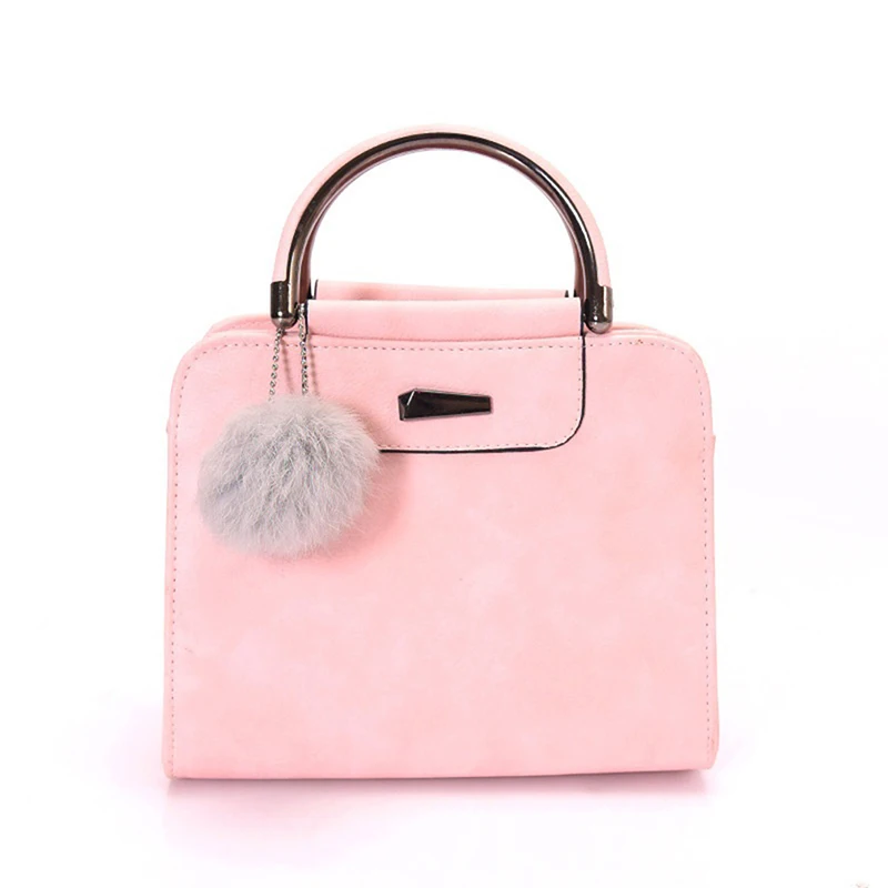 

Hot Sale Handbag Women Casual Tote Bag Female Large Shoulder Messenger Bags High Quality PU Leather Handbag With Fur Ball Bolsa