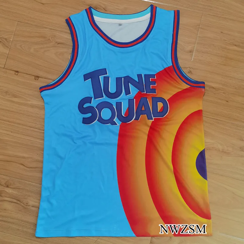 

cosplay Costume Space Jam JAMES 6# Movie Tune Squad Basketball Jersey Set Sports Air Slam Dunk Sleeve Shirt Singlet Uniform