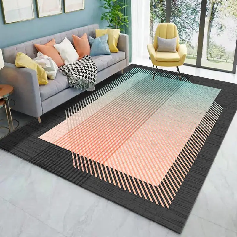 

Nordic Modern Luxury Fabrics Carpets for Living Room Bedroom Area Rugs Geometric 3D Printed Luxurious Home Rug Kitchen Floor Mat