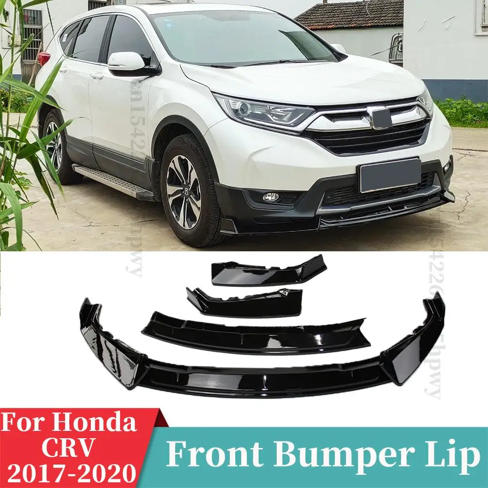 Front Bumper Lip Chin Body Kit Guard Diffuser Spoiler Deflector Carbon Fiber Look Styling For Honda CRV 2017 2018 2019 2020 |