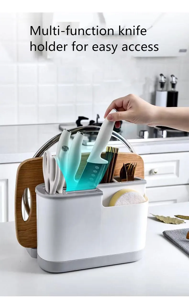 multifunctional knife holder cutting board integrated storage rack for kitchen supplies chopsticks pot cover free global shipping