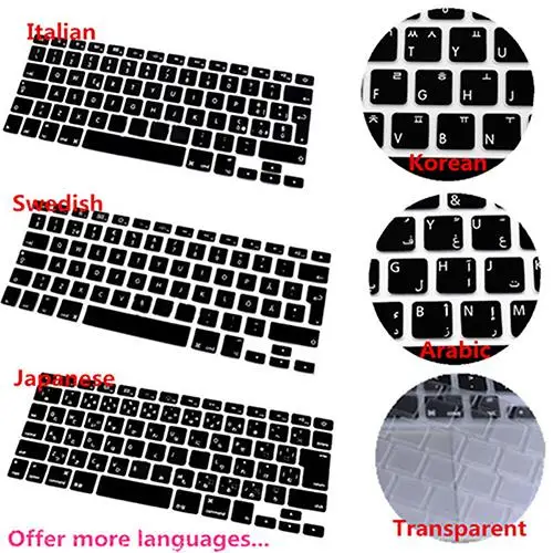 Многофункциональные Чехлы для клавиатуры языковой силиконовый чехол MacBook Air Pro