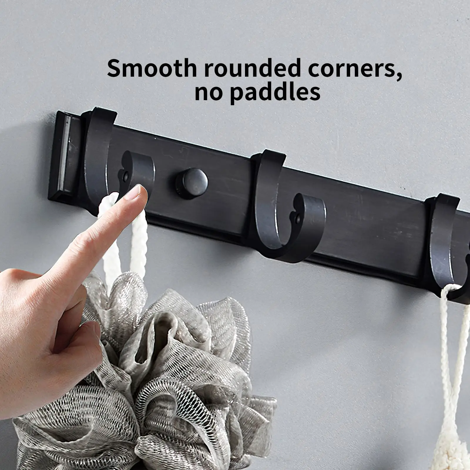 

Aluminum Kitchen Bathroom Towel Clothes Hanger Holder Black Self-Adhesive Wall Hook Home Coat Hat Key Hook Hanging Rack Hardware