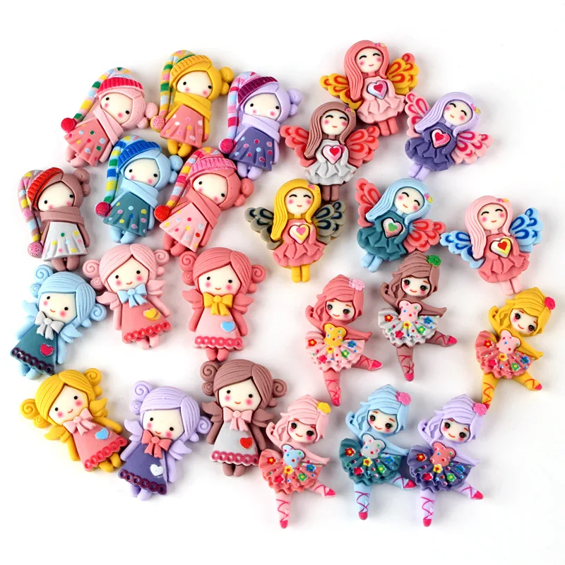 30Pcs Cartoon Scrub Princess Girls Color Resin Accessories DIY Craft Supplies Kids Toys Headwear Phone Shell Patch Arts Material | Дом и сад