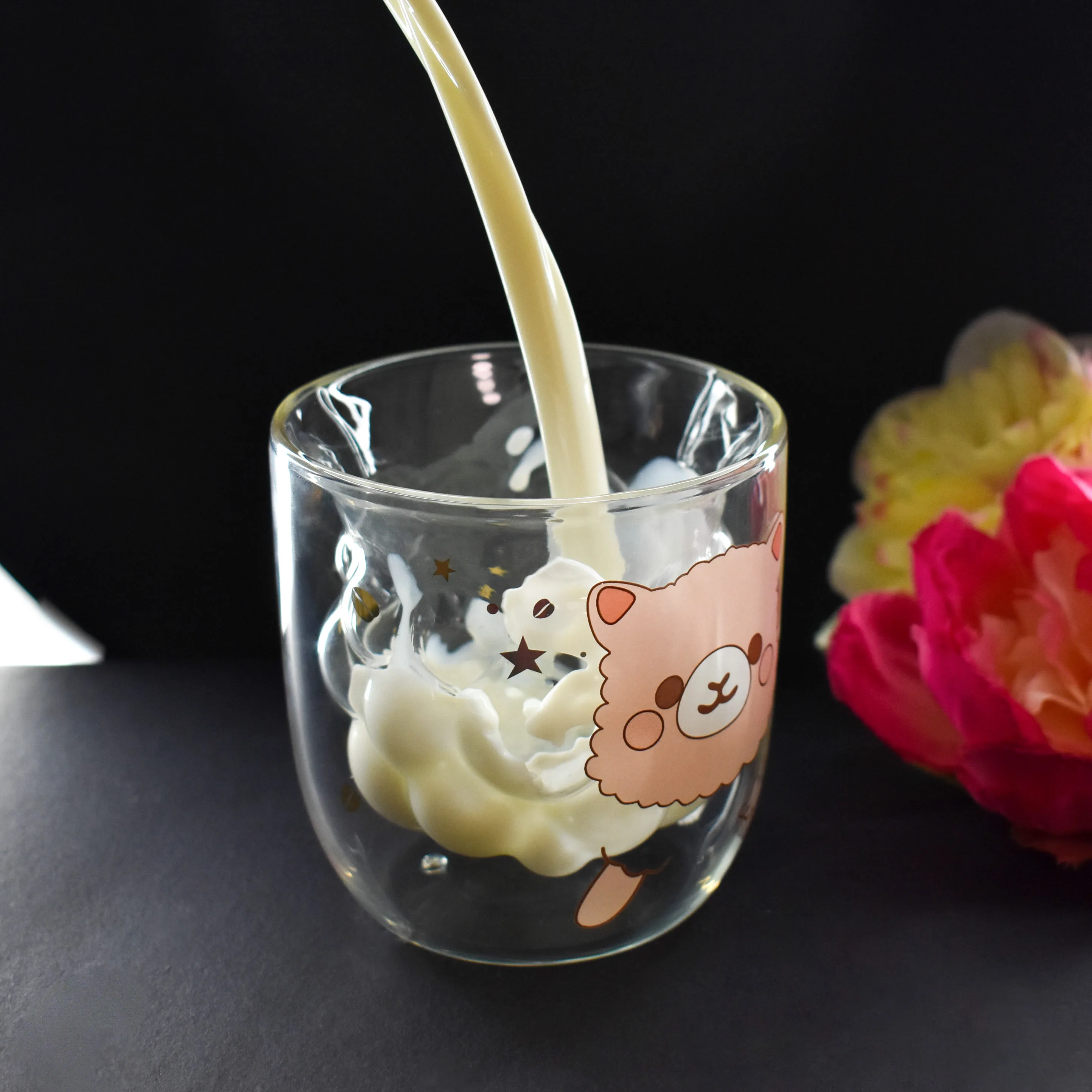 3D 2 х уровневые Кофе кружка и рисунком милой панды медведя кота с милым желтым