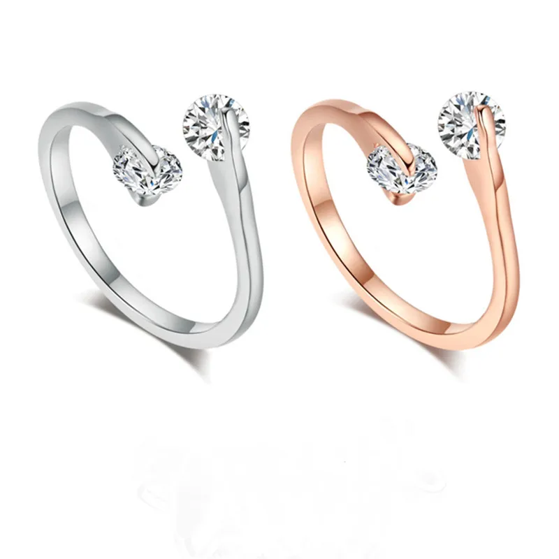 Simple Fashion Crystal Ring For Women Fine Jewelry Adjustable Double Rounds Open Midi Toe Rings | Украшения и аксессуары
