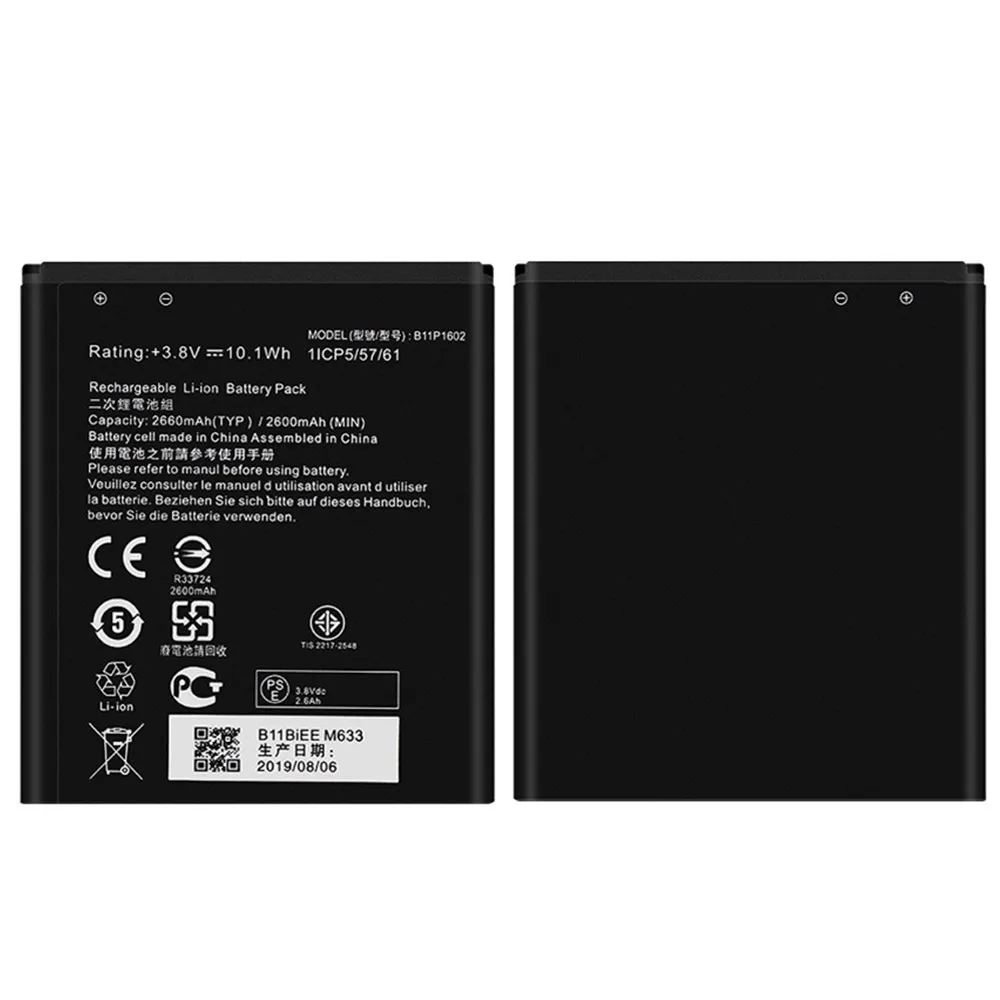 

100% Original B11P1602 Battery For Asus Zenfone Go 5" ZB500KL X00ADA X00AD X00ADC 2600mAh Replacement Phone Batteries