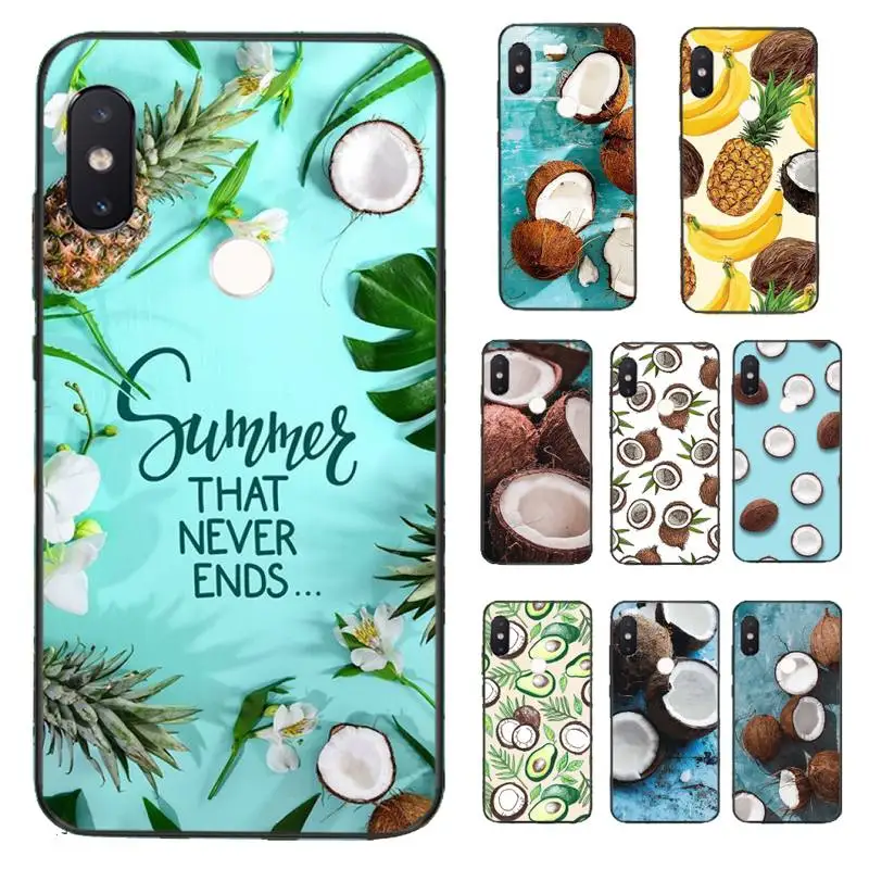 

Yinuoda summer cool coconut Soft black Phone Case for Xiaomi Redmi 5 5Plus 6 6A 4X 7 7A 8 8A 9 Note 5 5A 6 7 8 8Pro 8T 9