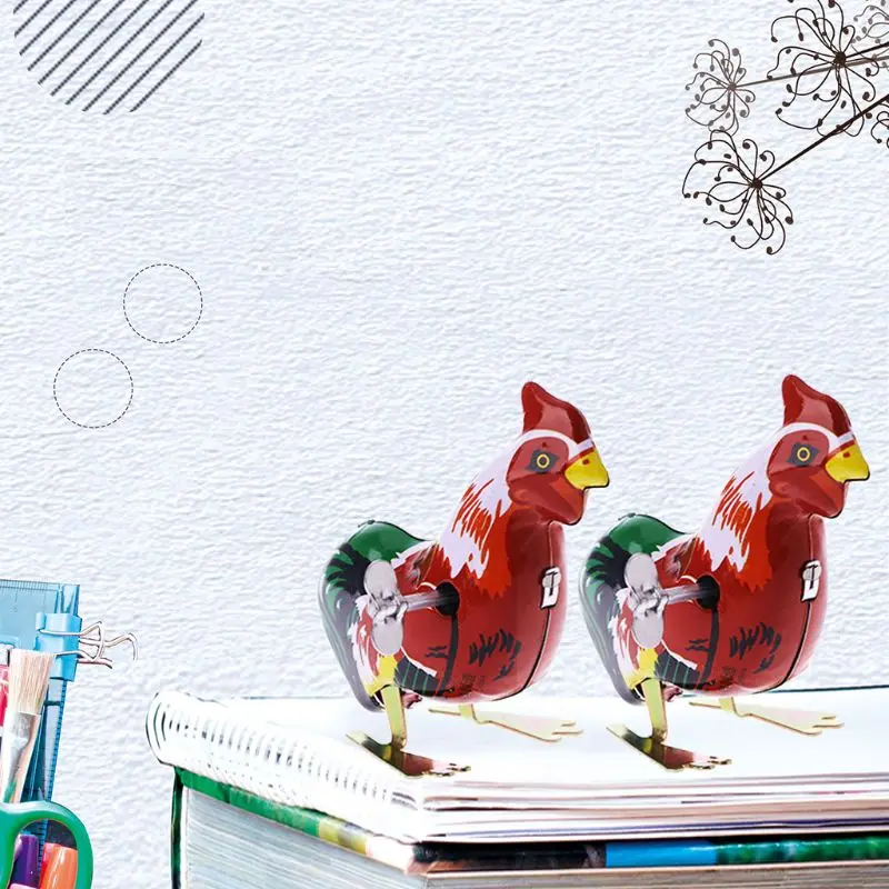 Классические мини заводные животные петух цыпленок дети заводятся Дети