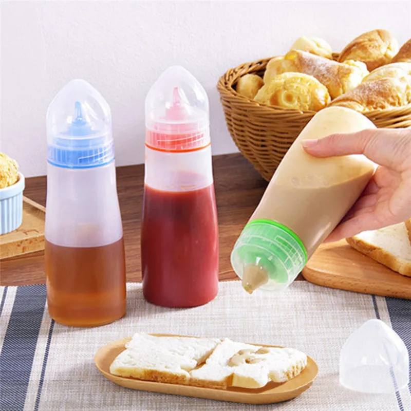 BPA Бесплатная пластиковая бутылка для барбекю соуса приправ диспенсер кетчупа