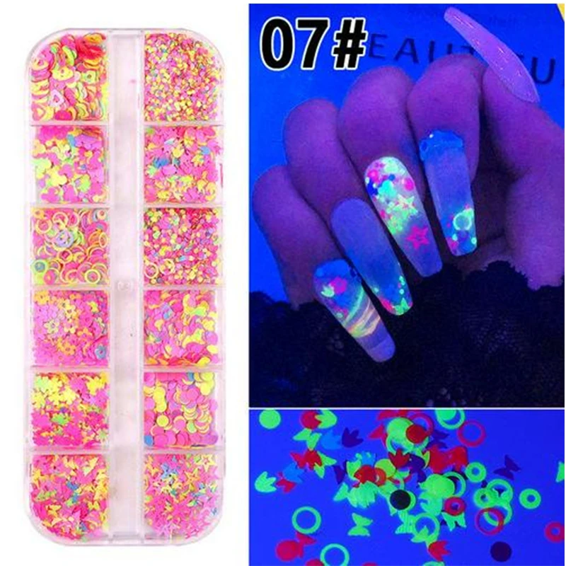 

Mix Color Glitter Nail Sequins Mirror Sparkly Butterfly Nail Sequins Laser Nail Glitters 3D Flakes Slices Art Decorations Tips