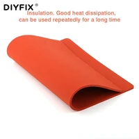 diyfix 1pc mobile phone repair press screen fit mat soft cushion non turnover cable explosion proof mat red silicone mat tool