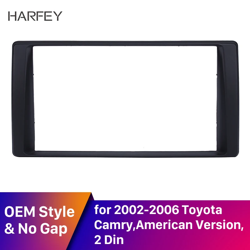 Harfey черный 2 Din автомобильный радиоприемник рамка в панели для Toyota Camry