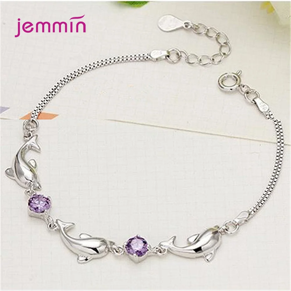 

925 Sterling Silver Luxury Cute Crystal Love Bracelet For Women Girls Designer Jewelry Wholesale