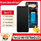 ЖК-дисплей 6,4 дюйма, P-OLED дюйма, для LG V50 ThinQ 5G, для LG V40 ThinQ LCD кодирующий преобразователь сенсорного экрана в сборе, с рамкой, запасные части