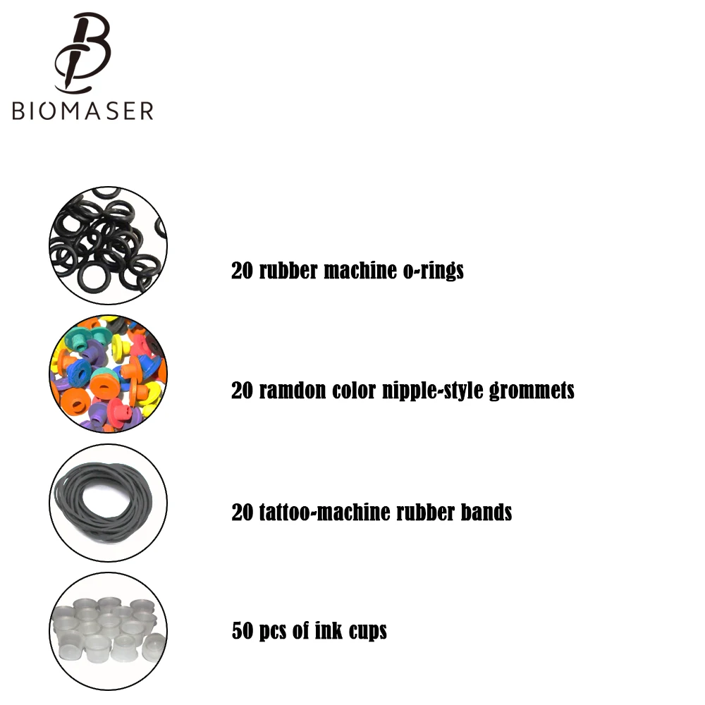 Biomaser K2-13, Полный комплект татуировки для начинающих, стартовые комплекты для татуировки, 2 роторных тату-машинки, пистолеты, 20 чернил, комплекты, иглы питания