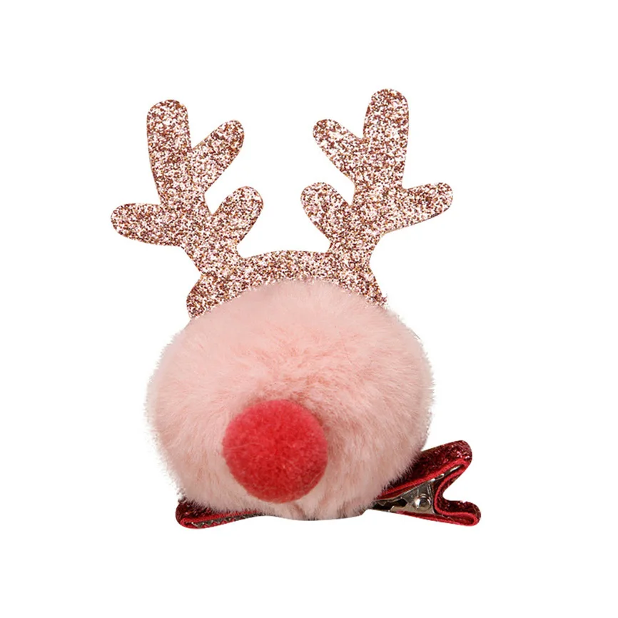 Заколки для девочек милые рождественские заколки с блестками маленьких пушистые