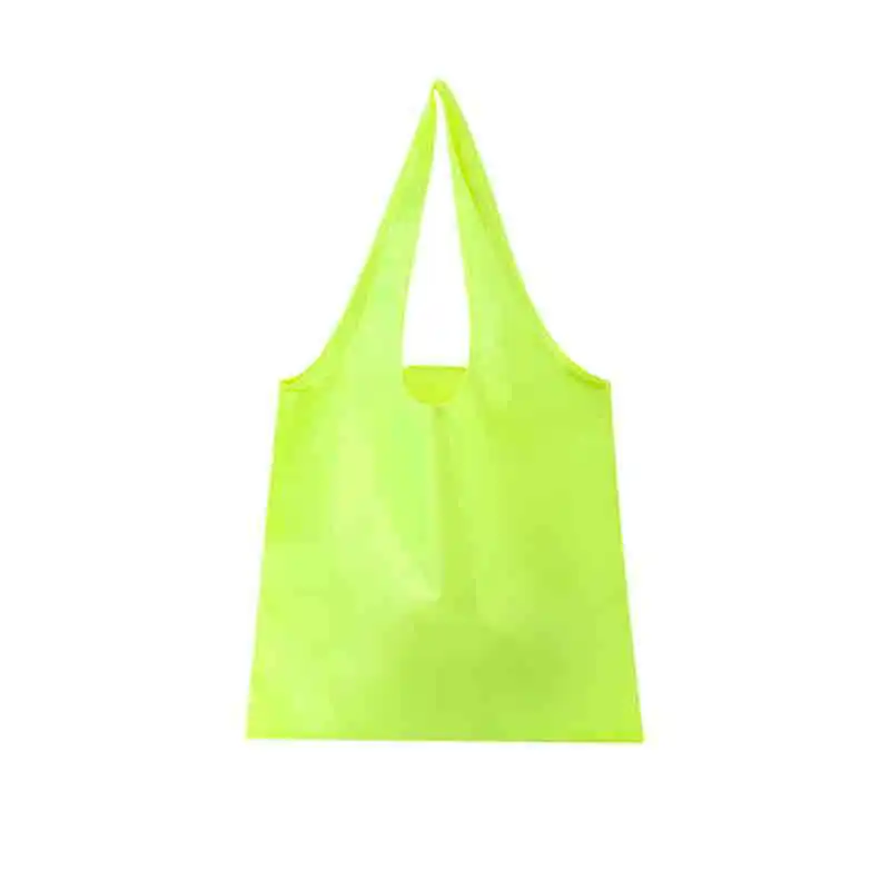 

Large Capacity Folding Shopping Bag Printing Storage Bag Foldable Solid Color Handbag Supermarket Shopping Bag