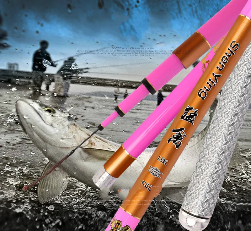 3.6m-9m Fishing Rod Super Hard Herring and Sturgeon Fishing Pole Carbon Fiber Hand Sticks Black Pit Fishing Canne De Pesca enlarge