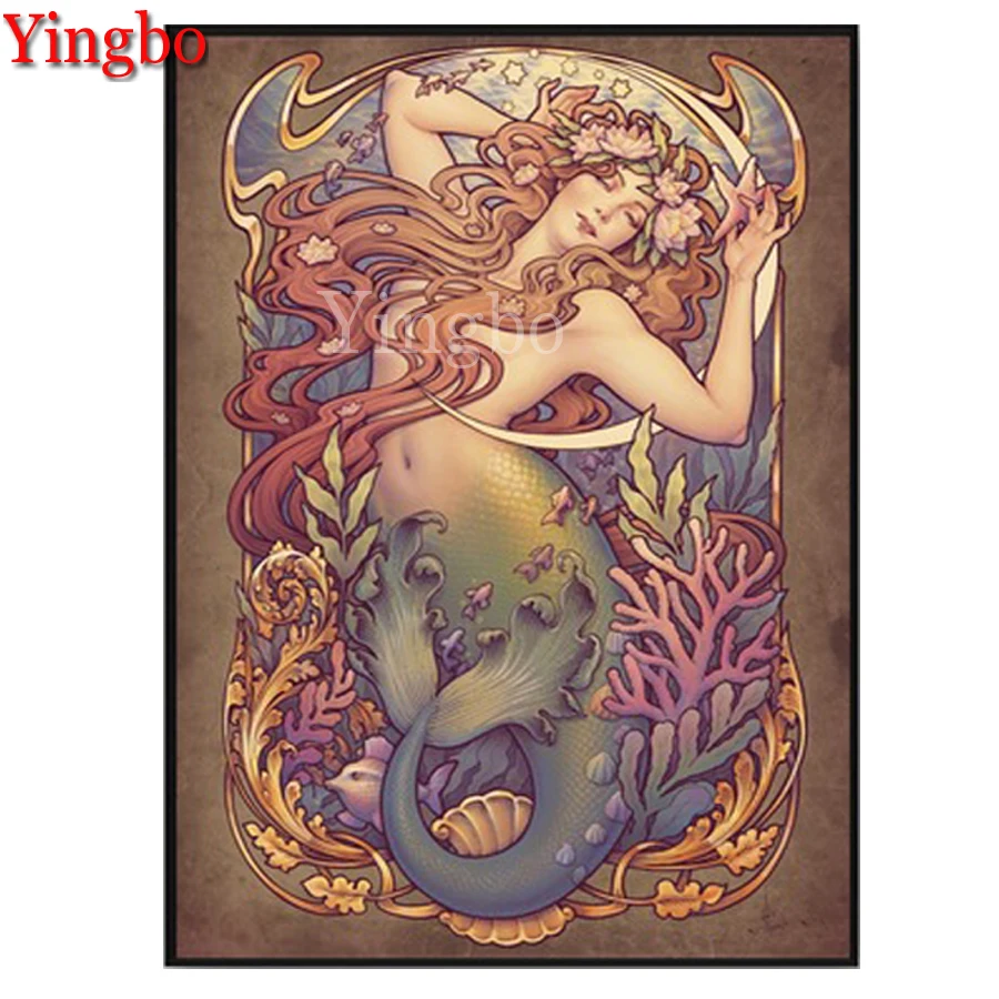 

Diamond Embroidery Mermaid Beauty 5D DIY Diamond Painting Full Square/Round Diamond Mosaic Pictures Of Rhinestones Home Decor