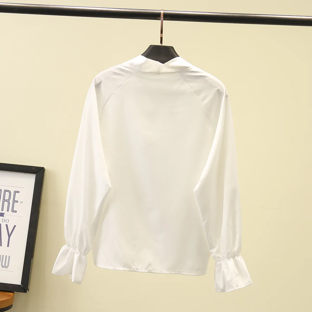 Женские комплекты Весна 2020 белая шифоновая блузка + Клетчатая Шерстяная длинная