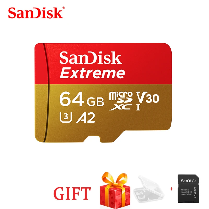 

SanDisk Extreme Free Shipping Micro SD Card U3 A2 Memory Card 32GB 64GB 128GB 256GB TF Card for Camera Drone cartao de memoria