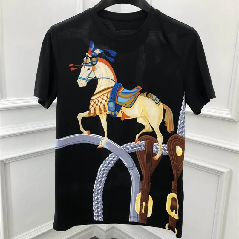 Мужская хлопковая футболка с принтом Повседневная животным лето 2021 | одежда