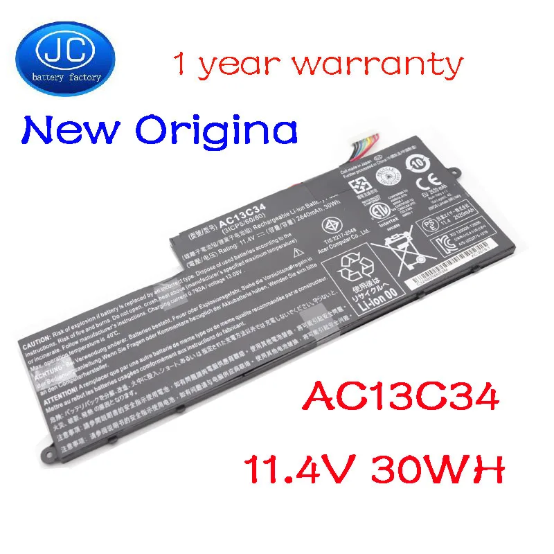 

Новый оригинальный аккумулятор для ноутбука JC AC13C34 для Acer Aspire V5-122P V5-132 E3-111 E3-112 MS237 KT.00303.005 11,4 V 30WH