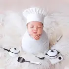 Детские Подставки для фотографий маленький колпак шеф-повара белая эластичная Обёрточная бумага маленький повар творческие реквизит аксессуары для фотографирования новорожденных
