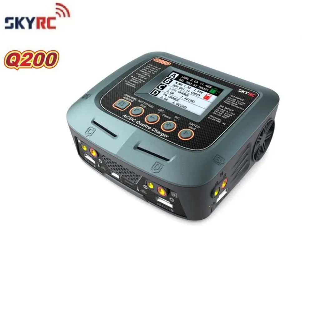 

SKYRC Q200 1 to 4 smart charger / discharger AC / DC for Lipo / LiHV / Lithium-iron / lithium-ion / NiMH / NiCD / lead-acid batt