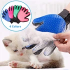 Перчатка для груминга кошек, щетка для вычесывания шерсти домашних питомцев, для кошек и собак, аксессуары для массажа