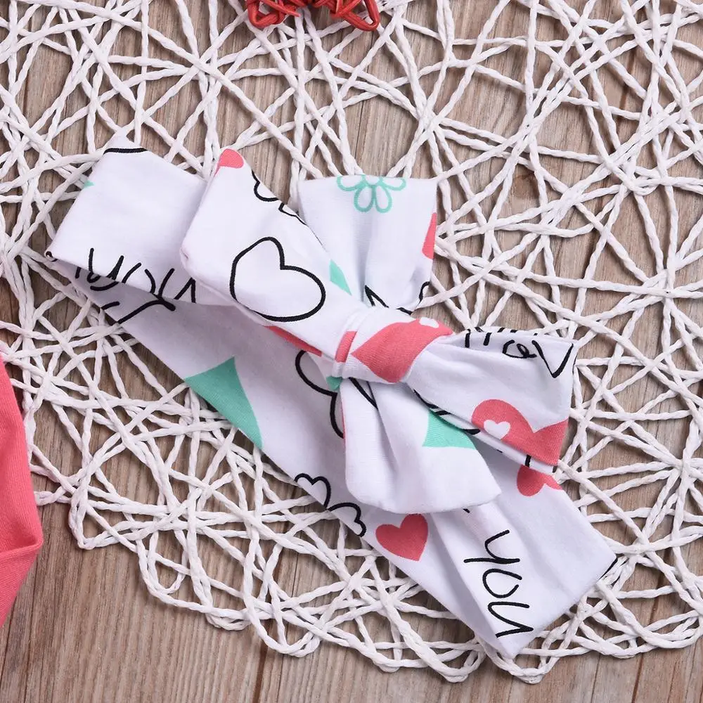 

2020 Cotton Cute Baby Long Sleeve Letters Love Printed Romper Trousers Newborn Girls Clothes For Valentine's Day ropa bebe