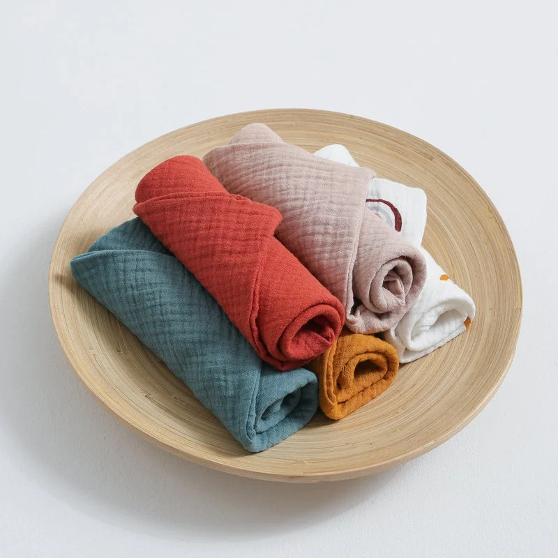 5pcs Muslin Baby Towel 100% Cotton Saliva Towel Newborns Bathing Feeding Face Washcloth Infant Gauze Dish Towel