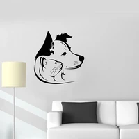 dog and cat wall decal pet shop family animals vinyl window stickers kids bedroom nursery home decor pets clinic cute mural m047