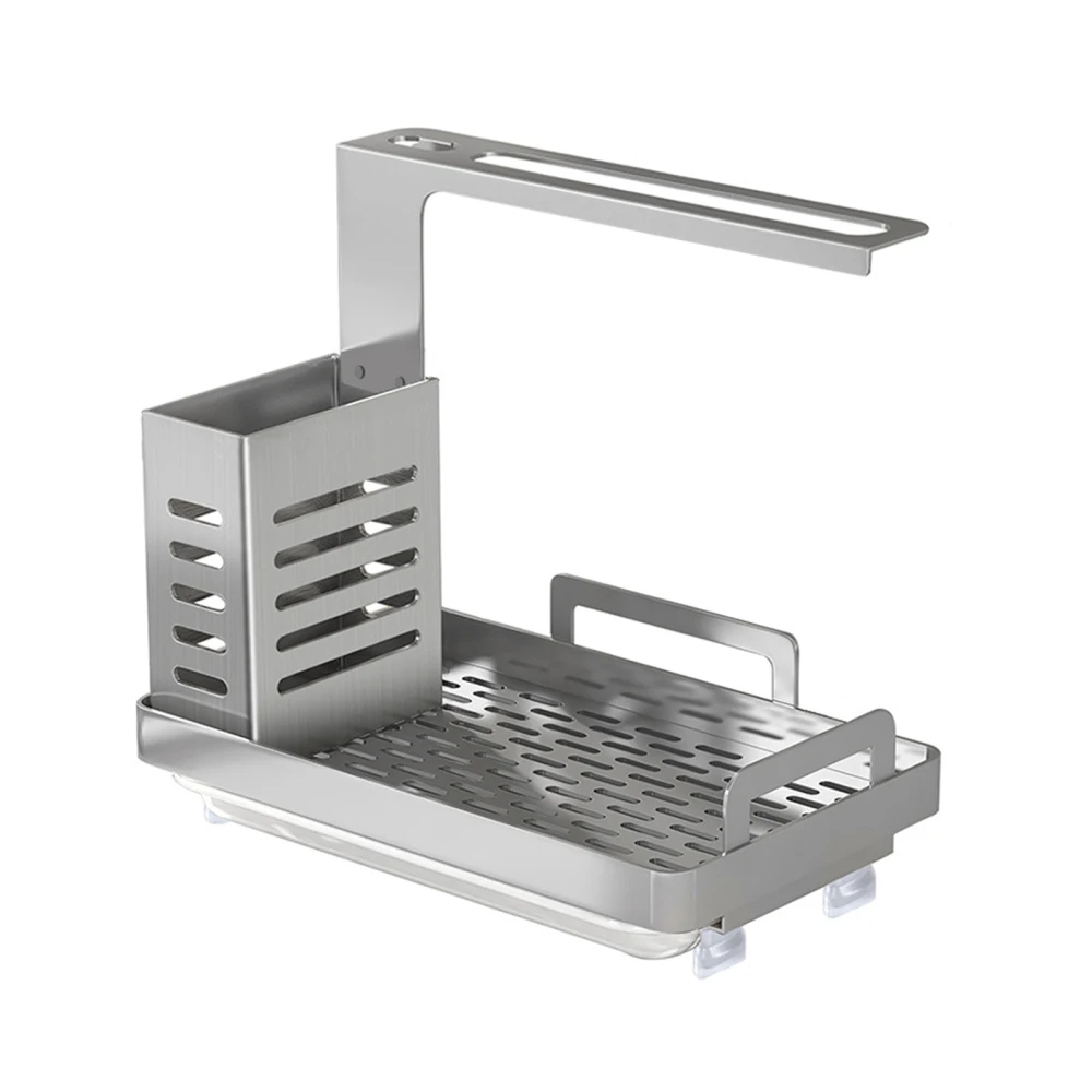 

Дренажная стойка Кухня раковина Caddy Органайзер четыре в одном корпусе многофункциональный настенный съемный лоток губка мыльная щетка дер...