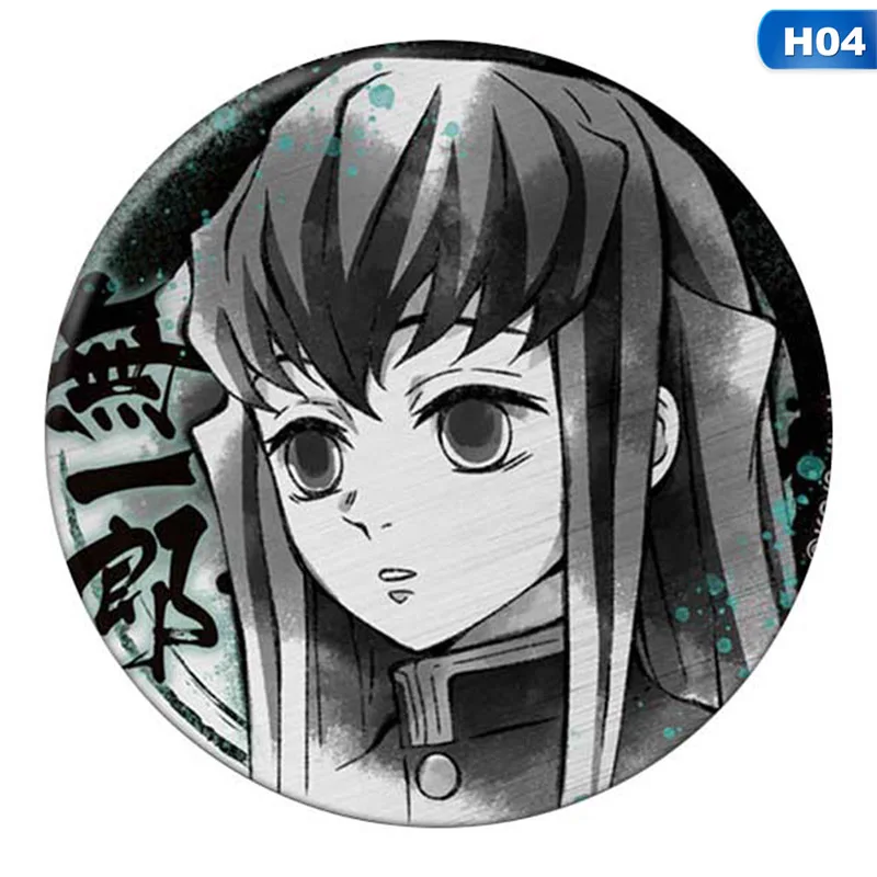 

Tinplate Tanjirou Icon Collection Breastpin For Backpacks Anime Badges Demon Slayer: Kimetsu No Yaiba Cosplay Brooch Pins 5.8cm