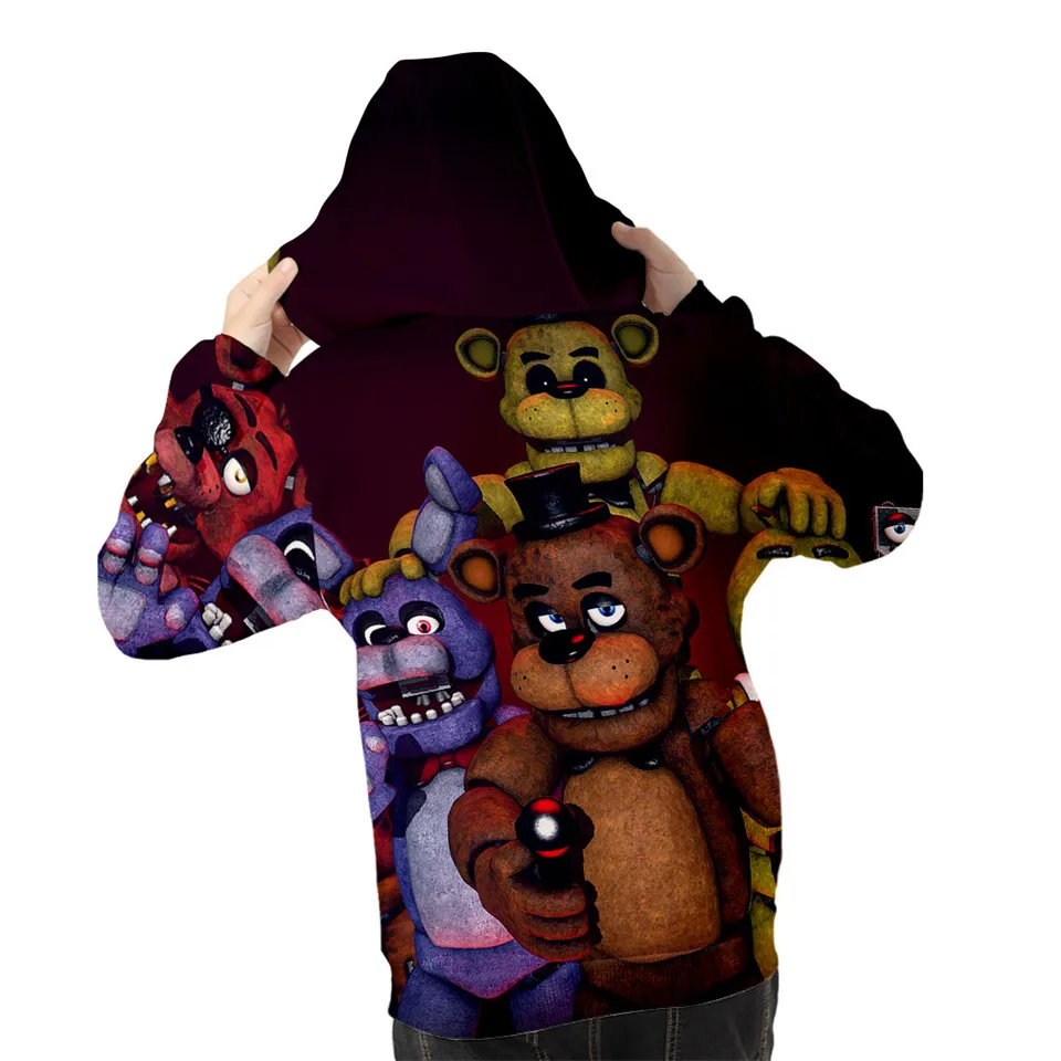 Детская толстовка с капюшоном пять ночей у FNAF на возраст от 3 до 14 лет | Мужская