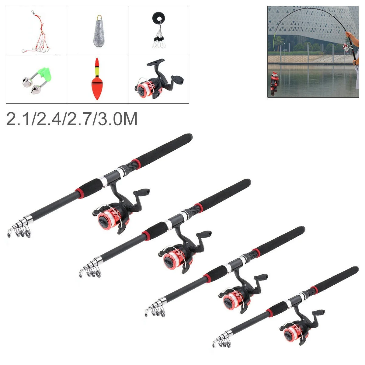 

Telescopic Spinning Fishing Rod And Reel Combos Full Kit Fishing Gear Portable Ultralight Rod Outdoors Accessories