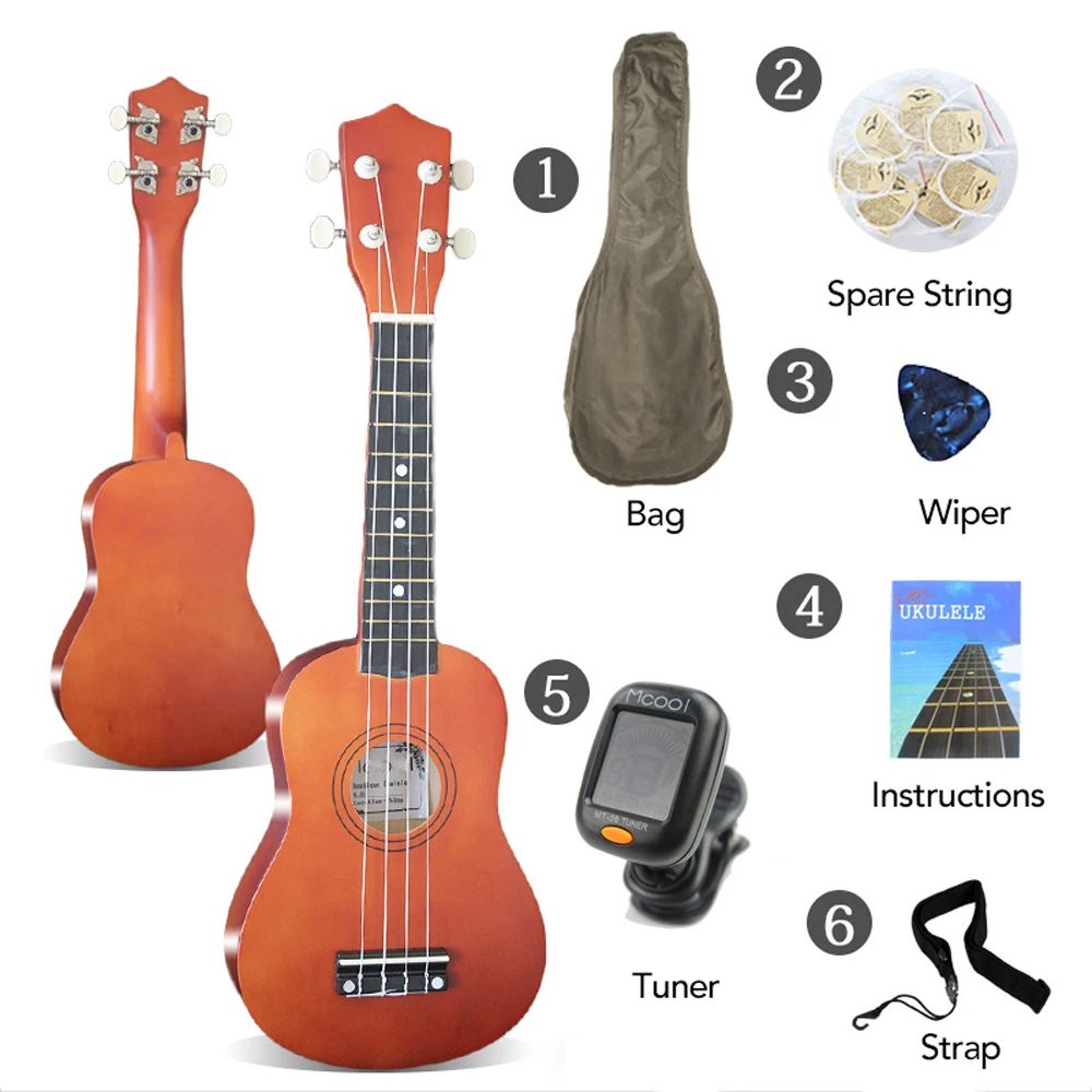 

21" Soprano Ukulele Rosewood Acoustic Nylon 4 Strings Ukulele Instrument Mahogany Soprano Student Beginner Ukulele High Quality